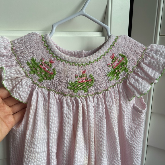 Shrimp & Grits Kids Smocked Alligator Bubble - Picture 8 of 8